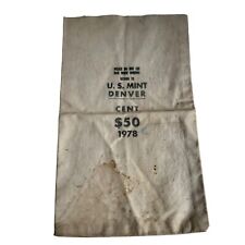 Vintage 1978 U.S. Mint Denver Cent $50 Canvas Money Bag picture