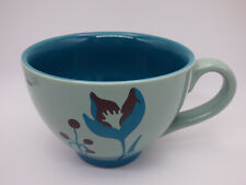 Starbucks - 2006 Floral Ceramic Mug - Blue / Teal - 12 oz picture