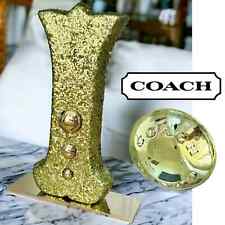 Super RARE COACH STORE DISPLAY Green with BRASS Coach Studs I Letter Sign Decore picture