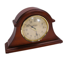 Brownstone Tabletop Battery Operated Mantel Clock Cherry Finish Quartz - VGC picture