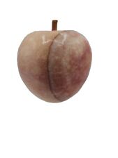 VINTAGE Italian Alabaster Marble Stone Fruit Apple MCM Pink Color Variegated picture