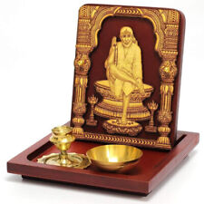 Sai Baba Ji Idol for Car Dashboard Figurine Statue with Agarbatti Stand and Diya picture