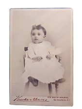 Antique Cabinet Card Studio Photo Adorable Baby Infant New York NY picture