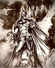 Batman Sketch FreeHand Deceased artist 11x14 picture