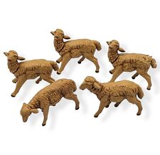 Vintage 1980's Fontanini Lot of 5 Nativity Sheep Stable Animals Made in Italy picture