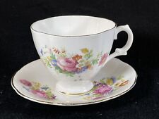 VTG Royal Stuart (Fine Bone China) Footed Tea Cup/Saucer Pink Rose Floral picture
