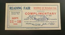 1955 ~ Reading Fair ~ Complimentary Pass For Person & Auto ~ Pennsylvania picture