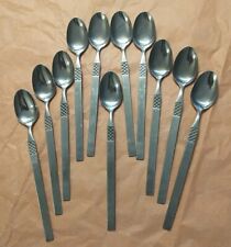 11 VIntage Oxford Hall Stainless Flatware Starburst Pattern c1974 MCM Rare Find  picture