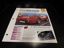 1971-1984 Ferrari Boxer Spec Sheet Brochure Photo Poster  picture