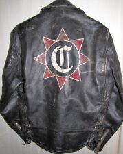 VINTAGE 1960's Schott Perfecto? ONE STAR Leather MOTORCYCLE CLUB Punk JACKET 40 picture
