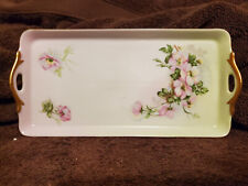Hand-painted Nippon Dresser Tray Roses Floral Design Vintage Vanity 10” X 5”  picture