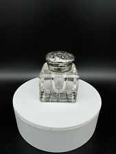 Antique 19th Century GORHAM Sterling Silver Cut Glass Inkwell picture