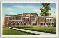 South Bend IN~Notre Dame University~Knute Rockne Memorial Gymnasium~1939 Linen picture