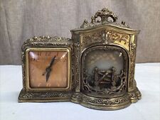 Vintage United Clock Corp Model No. 455 Clock & Fireplace Combination works picture