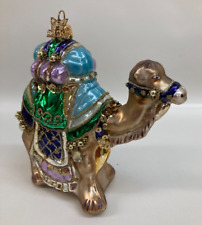Neiman Marcus Camel Glass with Faux Jewels Christmas Ornament Dated 2013 picture