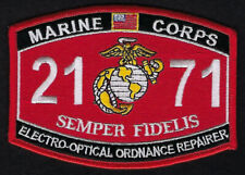 MOS 2171 ELECTRO OPTICAL ORDANCE REAPIRER HAT PATCH US MARINES PIN UP USMC VET picture
