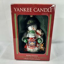 Yankee Candle Christopher Snowbrite Christmas Ornament Snowman with Candle  picture