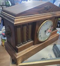 Antique HERMLE QUARTZ  1211 NATURAL  Mantle Clock - MADE IN GERMANY  picture