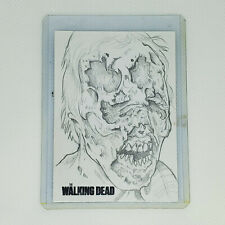 The Walking Dead Sketch Card ACEO PSC By Paul Vang Zombie Day Walker 1/1 Rare picture