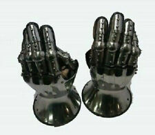 SCA LARP Medieval Knight Gauntlets Functional Armor Gloves Leather Steel Design picture