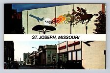 St Joseph MO-Missouri, One Of The Downtown Malls, Vintage Souvenir Postcard picture