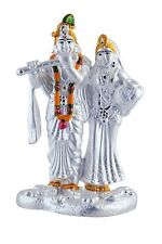 Traditional 990 Pure Silver Radha Krishna Colourful For Puja & Gifting 40gm picture