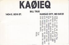 Vintage KA0IEQ Kansas City Missouri USA 1984 Amateur Radio QSL Card picture
