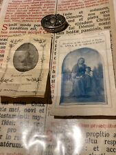 RARE SILVER RELIQUARY + RELIC St. Anna and St. Joachim : Jesus's parents - 1908 picture