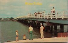 Bridge Fishing Lantana Florida Fishermen/Women Children c1960's Postcard picture