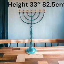 Huge Big Temple Menorah Seven 7 branches branch Candel Brass Size 33