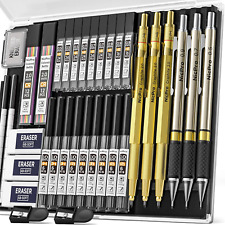 35PCS Art Mechanical Pencils Set, 3PCS Gold Metal Drafting Pencil 0.5 mm & 0.7 m picture