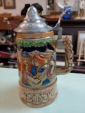 Vintage Woodland Theme Toyo Music Box Beer Stein Japan Man Cave Decor Item picture