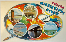 Colorful Mississippi River Multi View Art Painters Palette 1963 Dexter Postcard picture