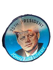 1917-1963 John F Kennedy /Flag Color Memorial Lenticular Flasher Pinback Button picture