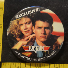 1986 Top Gun Exclusive on Showtime The Movie Channel Promo ad Pinback Button Pin picture