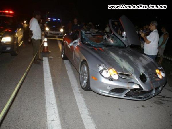 Eike Batista's Wrecked Mercedes SLR