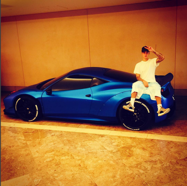Justin Bieber's Blue Liberty Walk Ferrari 458