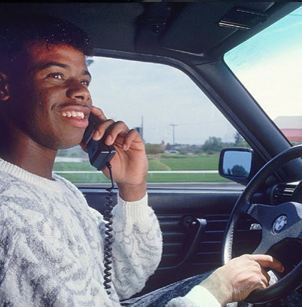 Ken Griffey Jr Pimpin the Car Phone in a BMW