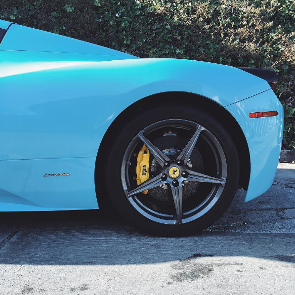 Kylie Jenner Blue Ferrari 458