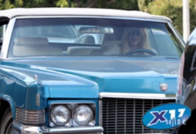 Mischa Barton in her Old-School Cadillac.