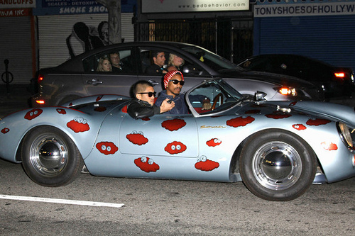 Pharrell in Porsche Spyder