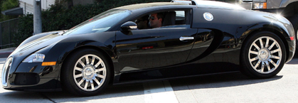 Simon Cowell in his Bugatti Veyron