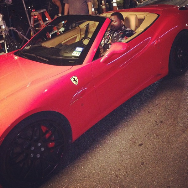 sean on set in a Ferrari California