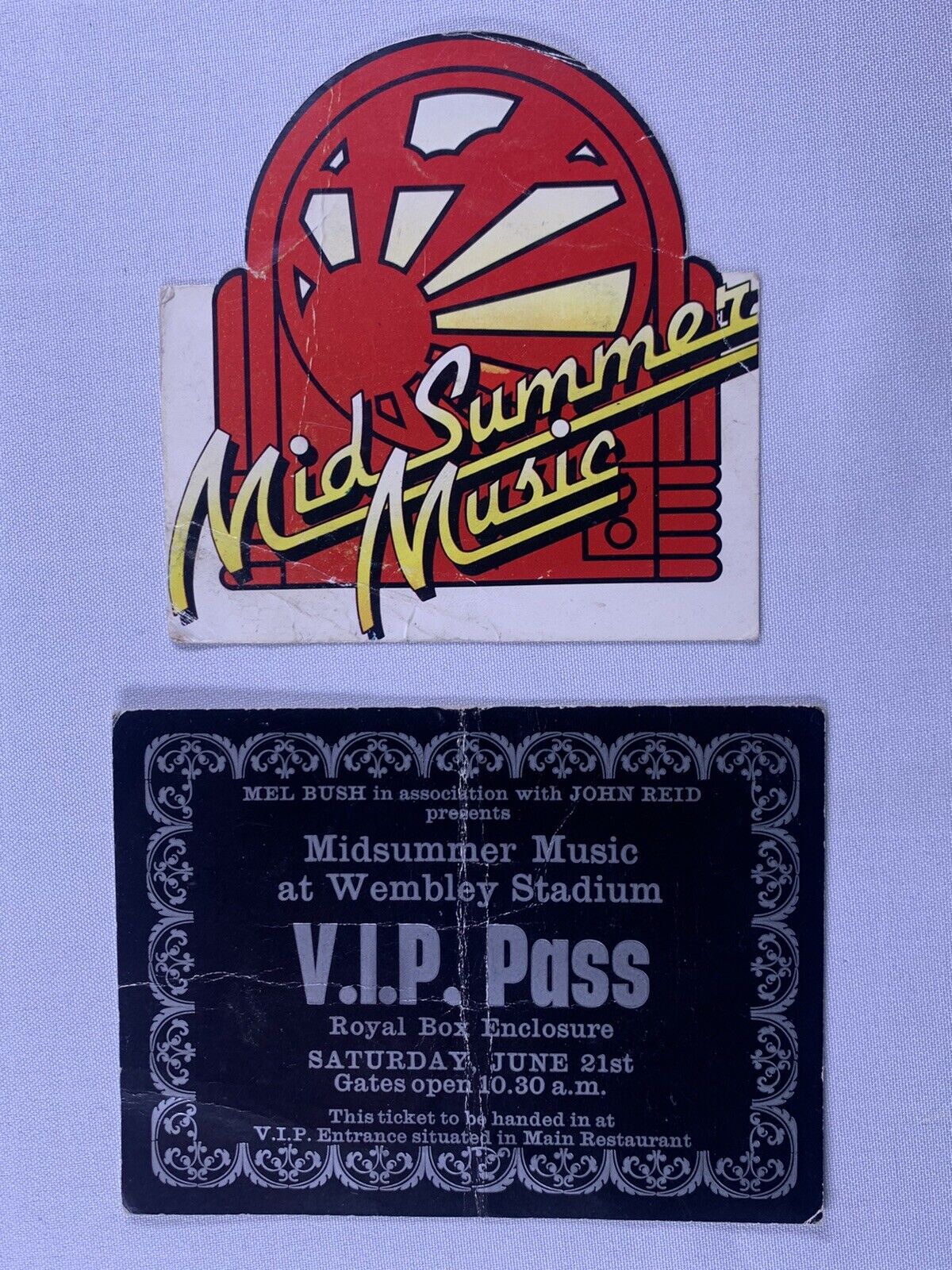 Elton John Beachboys  Pass + Ticket Original Midsummer Music Wembley 1975
