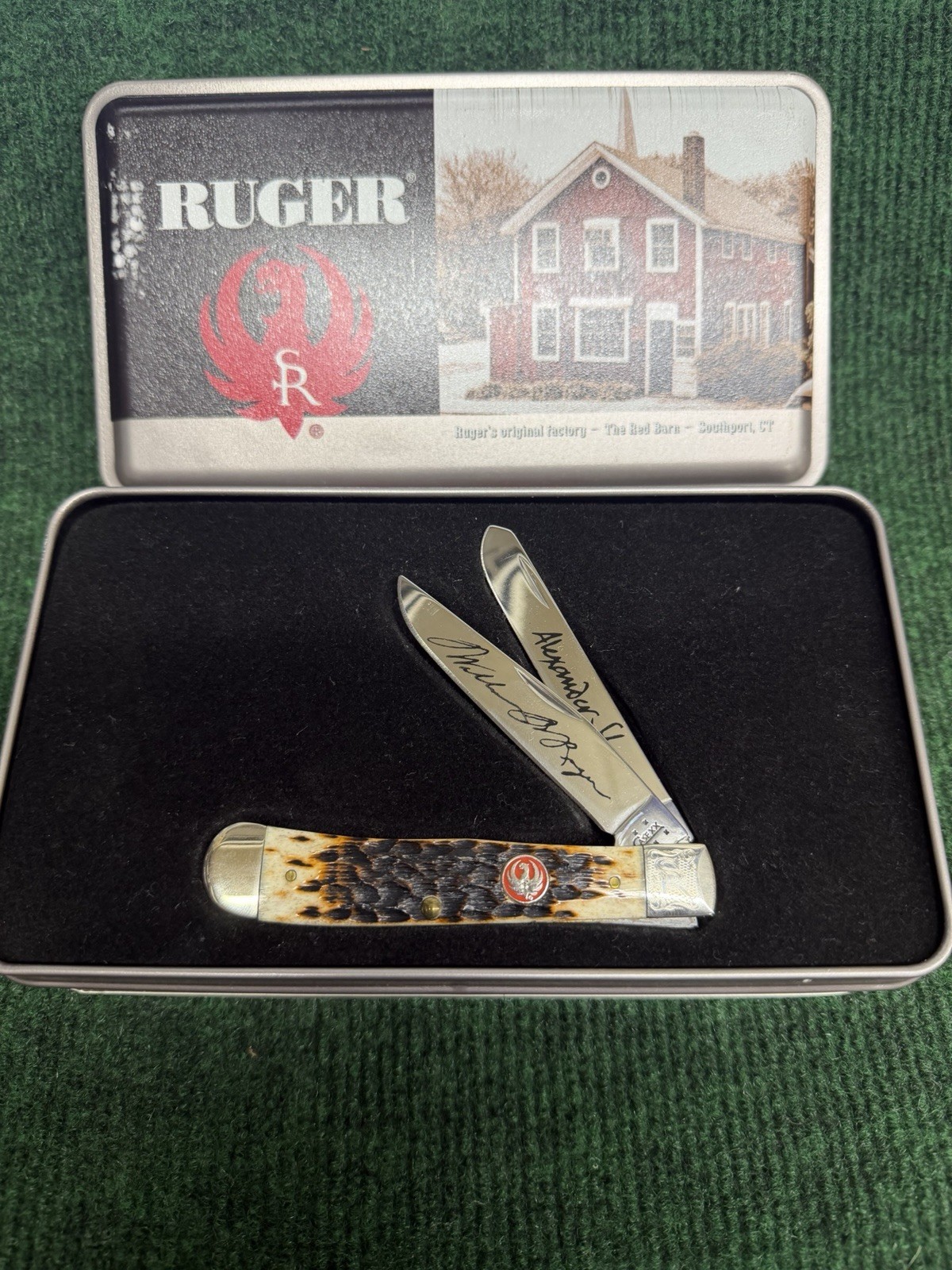 Case XX Sturm Ruger Trapper Burnt Honey Peach Seed Jig Scrolled Bolster In Tin