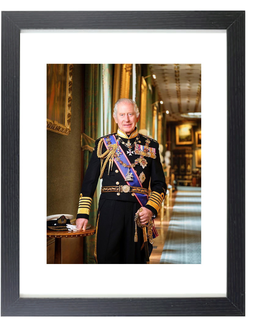 King Charles III in Military Uniform 2024 Portrait Matted & Framed Picture Photo King Charles III in Military Uniform 2024 Portrait Matted & Framed Picture Photo