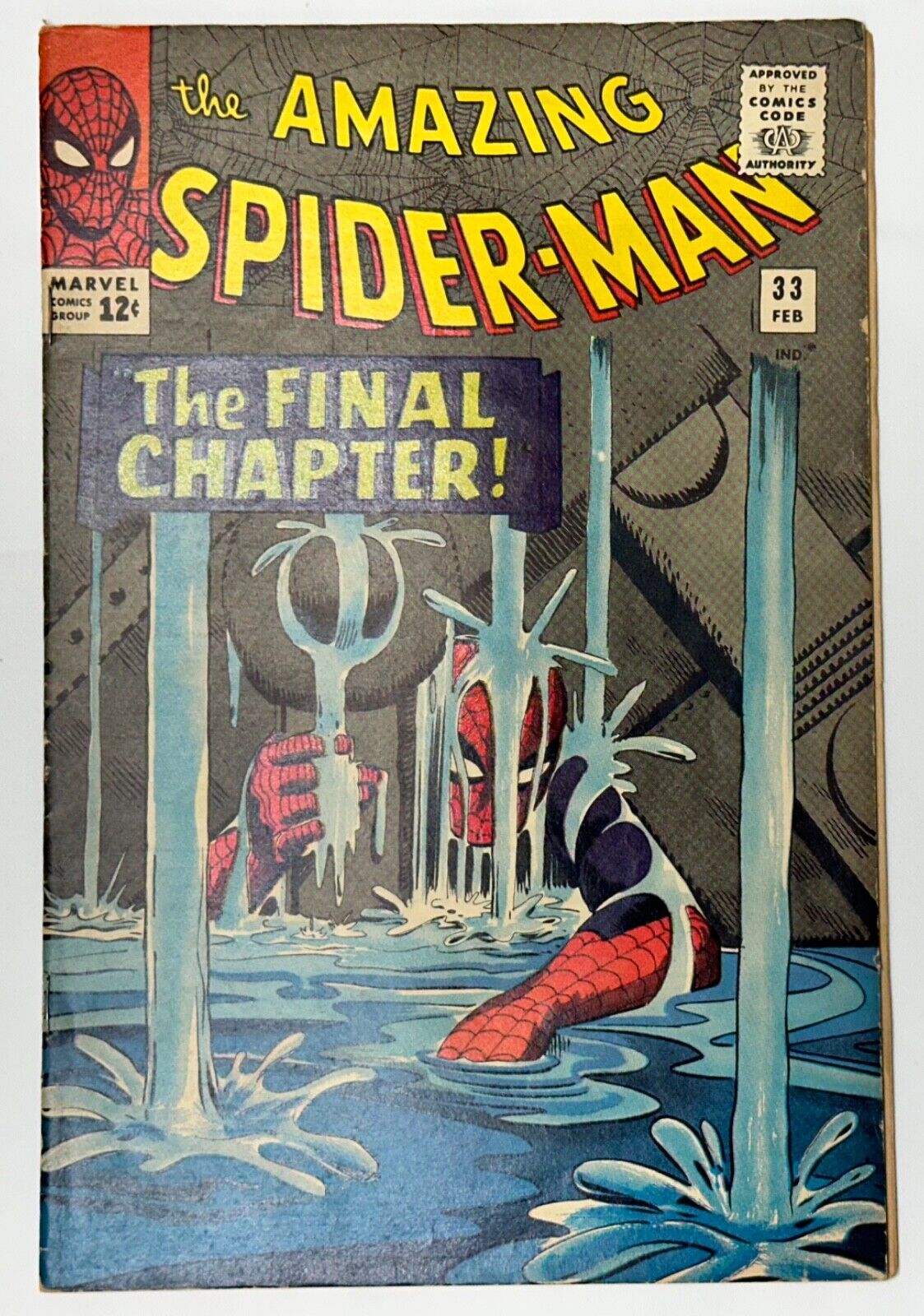 AMAZING SPIDER-MAN #33 VG+ 1966 App of Dr. Curt Connors 1966 Marvel Comics