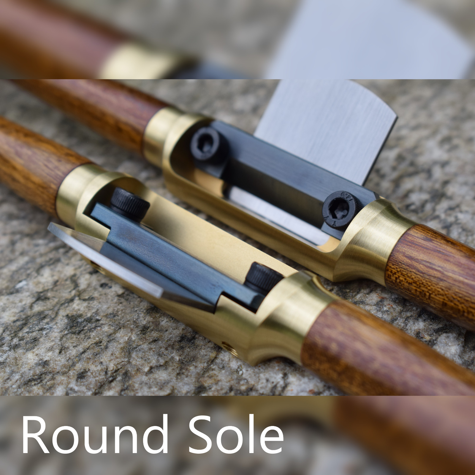 Handmade Brass Spokeshave - Round Sole - O1 Tool Steel Blade - Sapele Handles Handmade Brass Spokeshave - Round Sole - O1 Tool Steel Blade - Sapele Handles