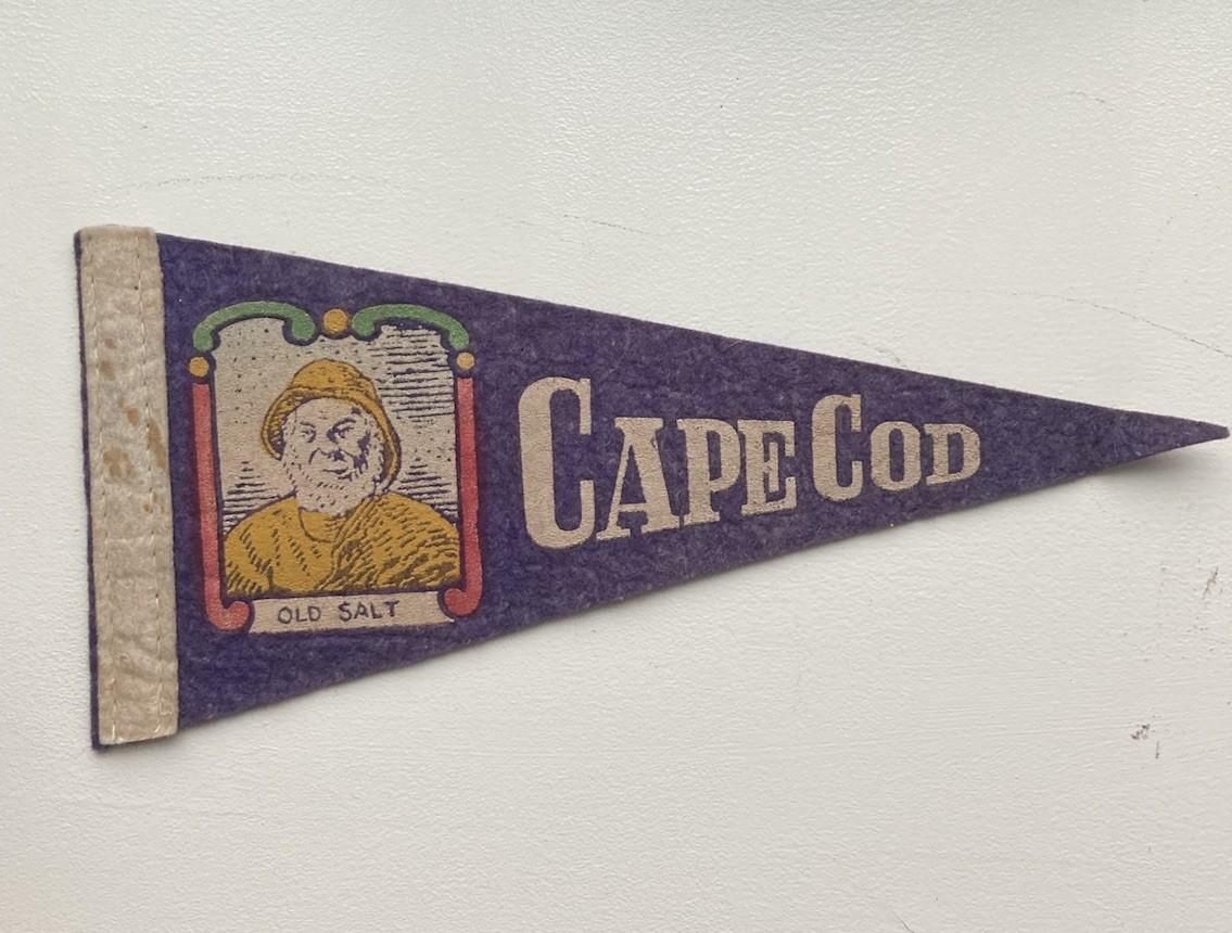RARE Vintage Old Salt Cape Cod Fisherman Souvenir Felt Mini Pennant 8" RARE Vintage Old Salt Cape Cod Fisherman Souvenir Felt Mini Pennant 8"