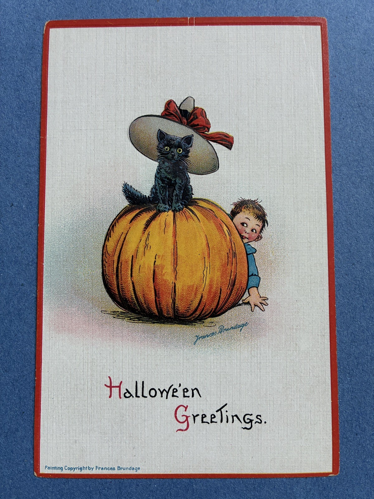 Vtg Antique Halloween Postcard Brundage #123 Cat JOL Germany UNUSED Vtg Antique Halloween Postcard Brundage #123 Cat JOL Germany UNUSED